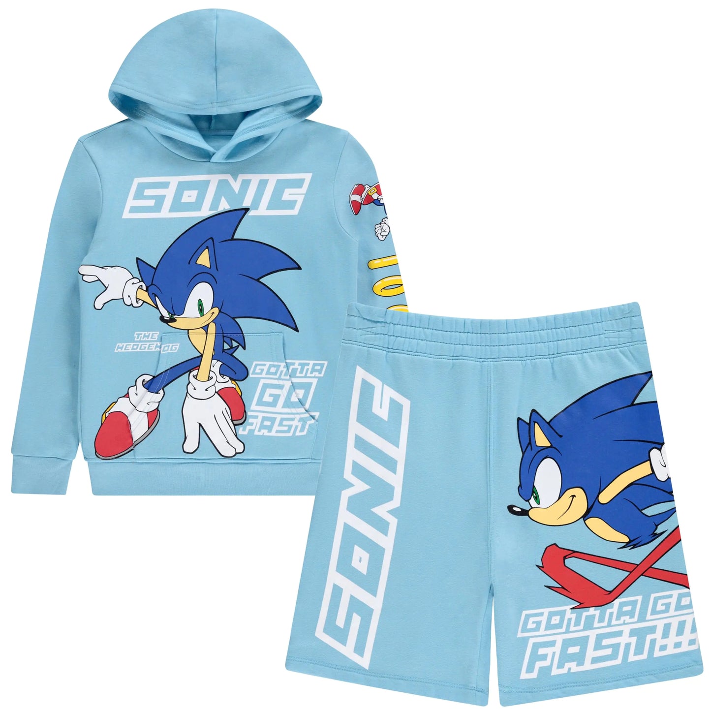 FREEZE Boys Sonic The Hedgehog Hoodie and Shorts 2-Piece Set - Sonic Shorts and Hoodie Clothing Set