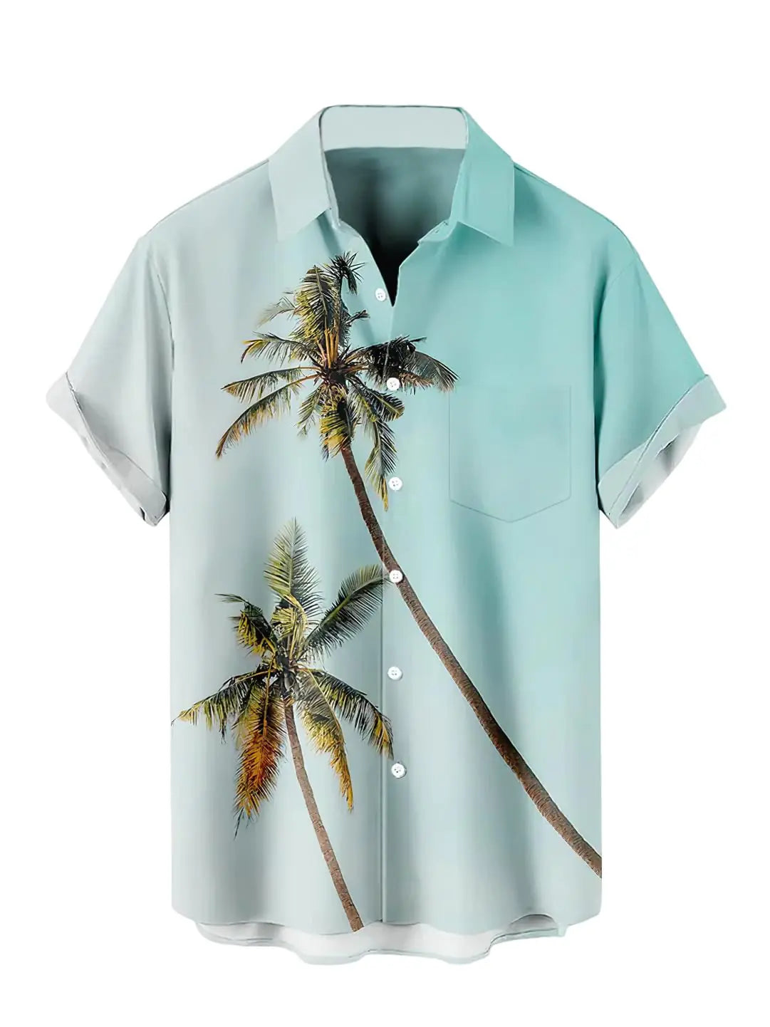 Romever Coconut Tree Print Hawaiian Shirts for Men Short Sleeve Mens Tropical Vacation Beach Shirts Button Down (Tree1Medium)