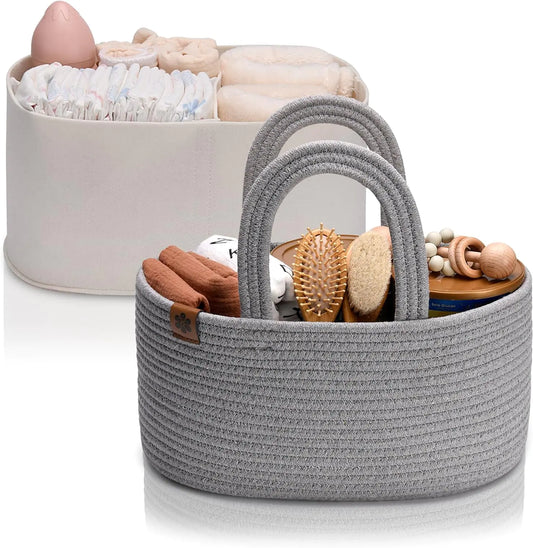 Zaakash Gray Baby Diaper Caddy Organizer Baby Shower Caddy for Newborn Boys or Girls Baby Diaper Caddy Organizer Baby Gift Registry for Newborn Baby and Baby Must Haves Essentials - Light Gray