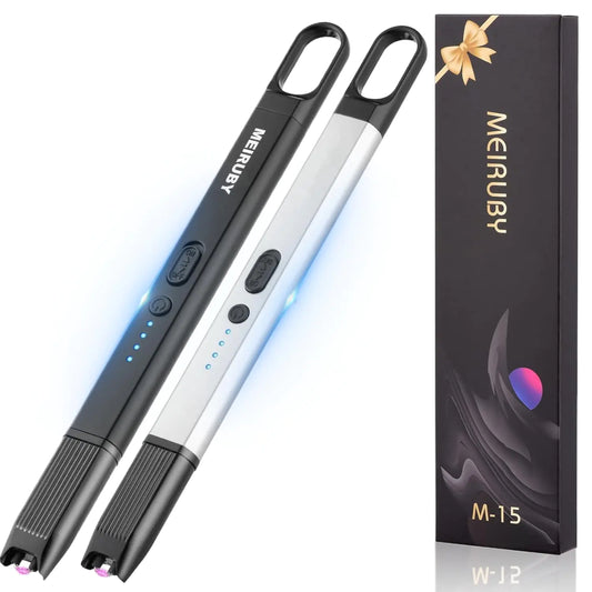 MEIRUBY 2 Pack Lighter Stocking Stuffers for Adults Women Wife Mom Electric Candle Lighter for Women Mom Candle Lover Christmas Birthday Present Ideas Gifts for Women Mom Cool Gadgets for Women Men