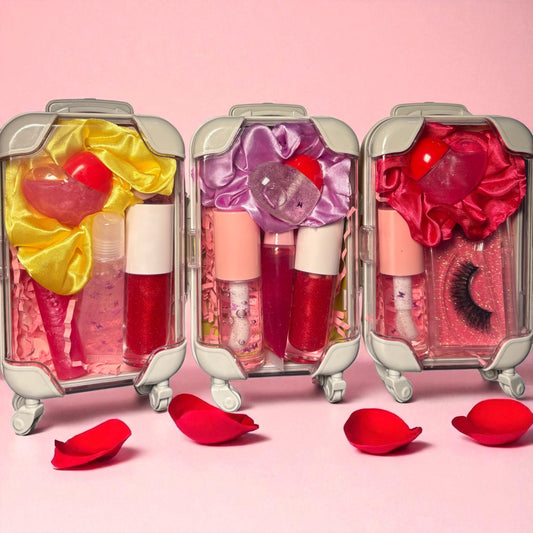 Mini suit case lip gloss set