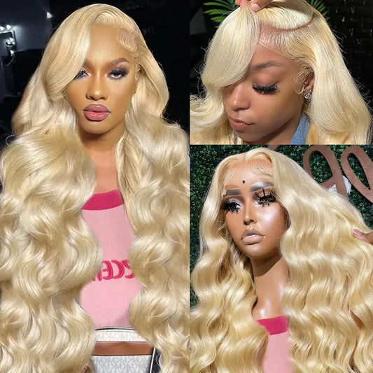 SEMANK 613 13x6 Lace Front Wig Human Hair 20 Inch Blonde Wig Human Hair 200% Density Body Wave Lace Front Wigs Human Hair Pre Plucked 613 Lace Front Wig Human Hair Blonde HD Lace Frontal Wig