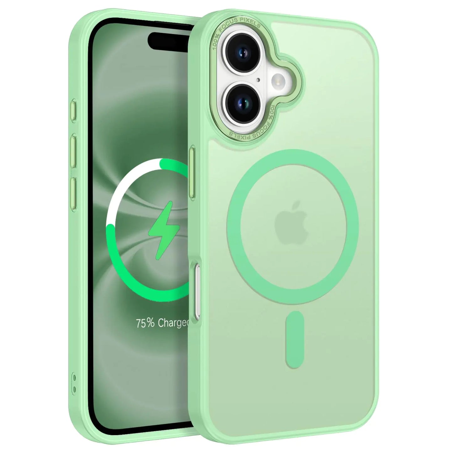 GaoBao Magnetic for iPhone 16 Plus Case iPhone 16 Plus Phone Case [Compatible with Magsafe] Slim Fit Shockproof Translucent Protective Women Men Girls Boys Cover for iPhone 16 Plus Matcha Green
