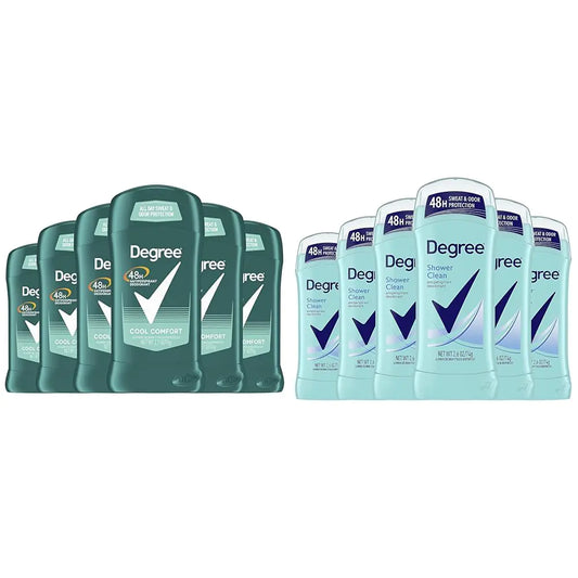 Degree Men Original Antiperspirant Deodorant for Men Pack of 6 & Advanced Antiperspirant Deodorant Shower Clean